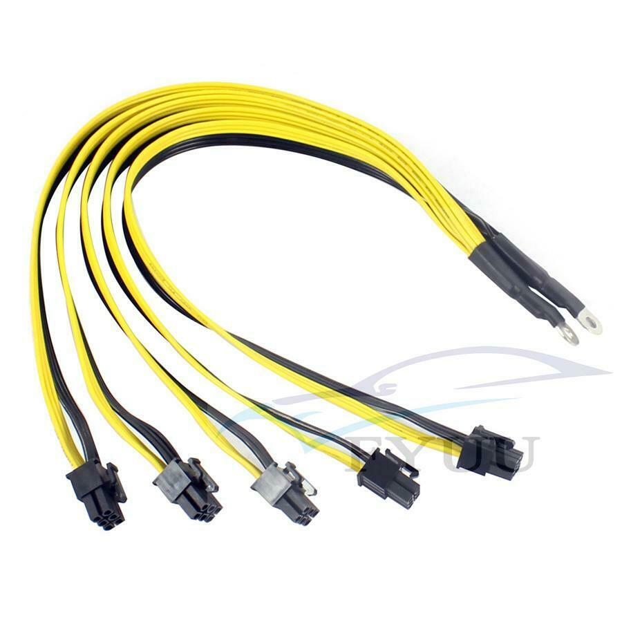 2pcs S7 S9 to 5X PCI-E PCIe 6Pin GPU Graphics Power Cable BTC Miner S11 T9+ X10