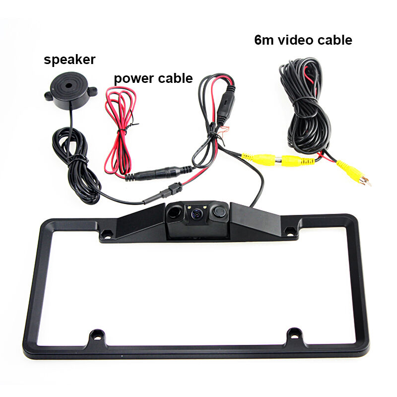 3In1 Car License Plate Frame Parking Sensor Radar Rearview Backup Camera Radar