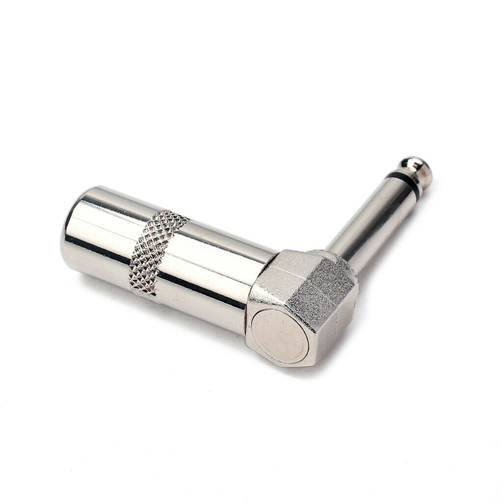 Durable Metal 6.35mm (1/4'') Stereo Plug Right Angle Musical Instrument Cable