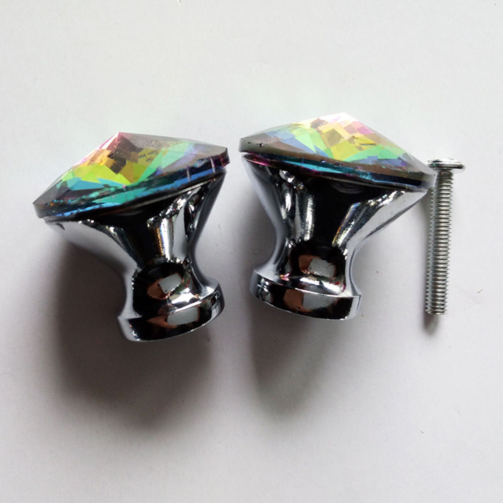 5X Crystal Glass Door Knobs Drawer Cabinet Furniture Cabinet Handle Knob Decor