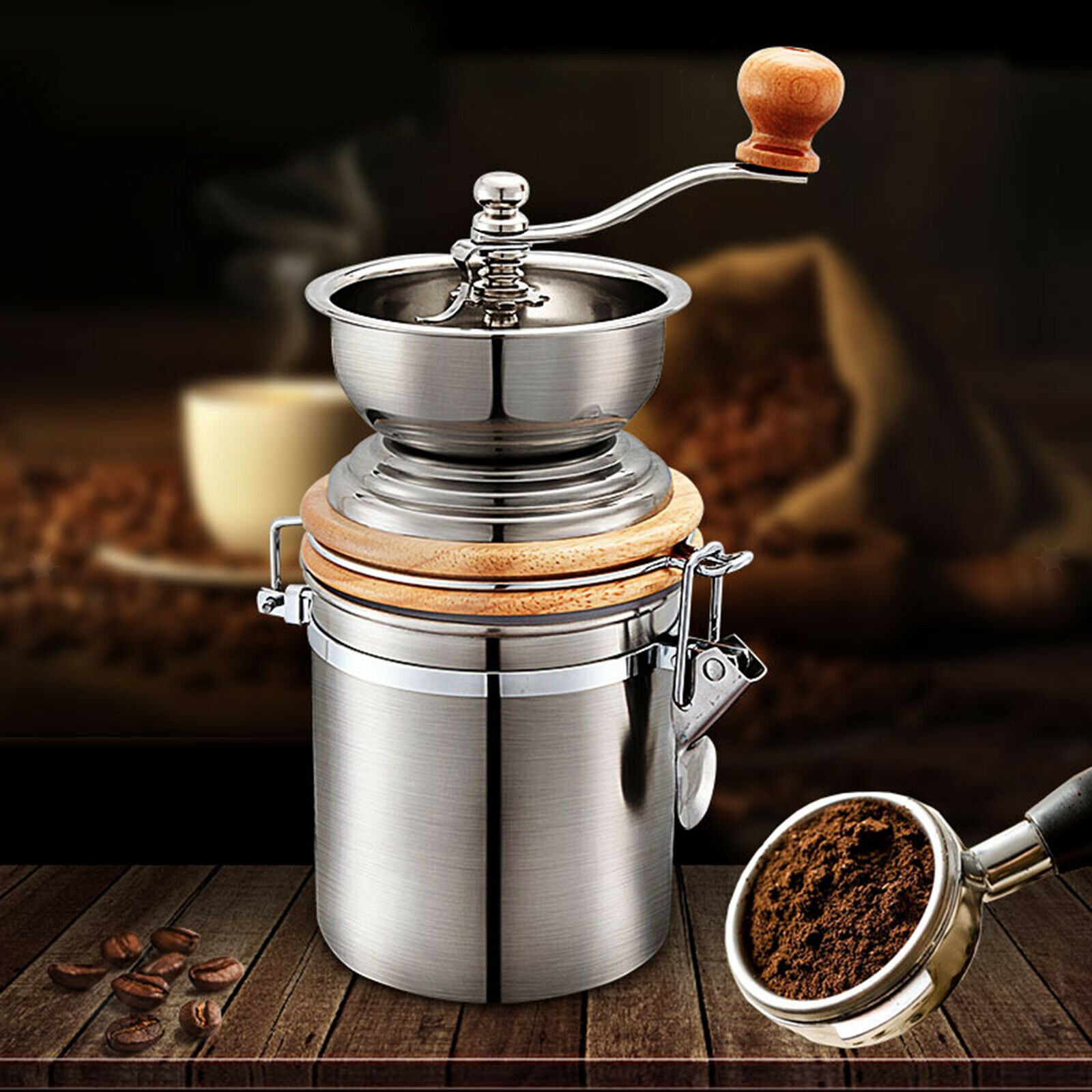 Portable Manual Coffee Grinder with Adjustable Setting for Espresso Office