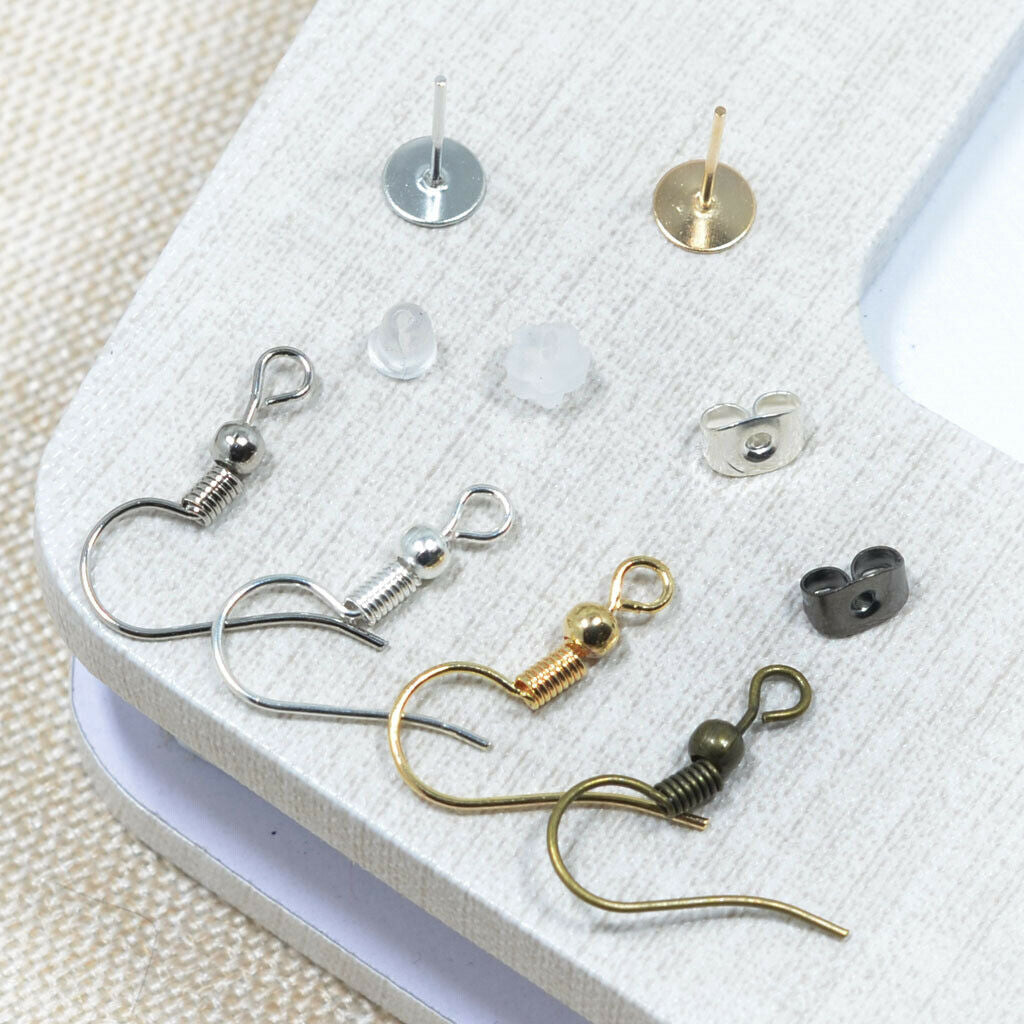 1Box Earrings Making Supplies Kit Earring Hooks, Earring Backs, Earrings Posts