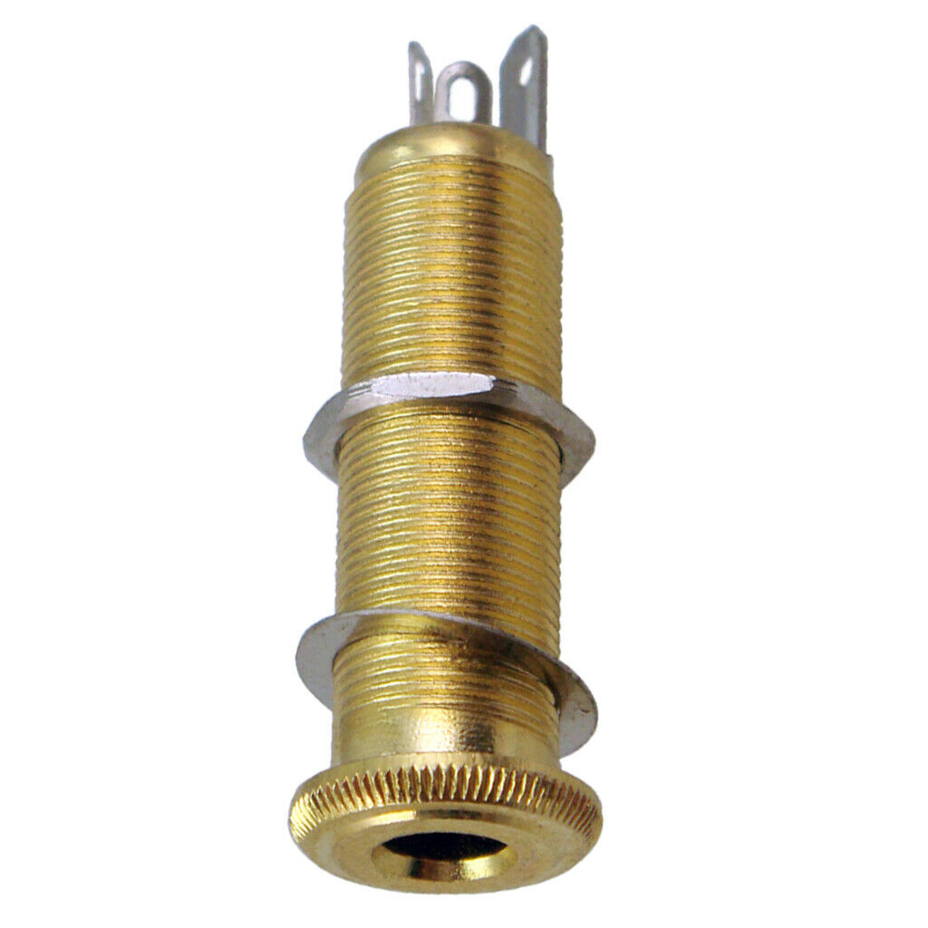 2 Pieces Threaded Cylinder 6.35mm Jack Socket Plug Guitar Bass Part A+B Accs