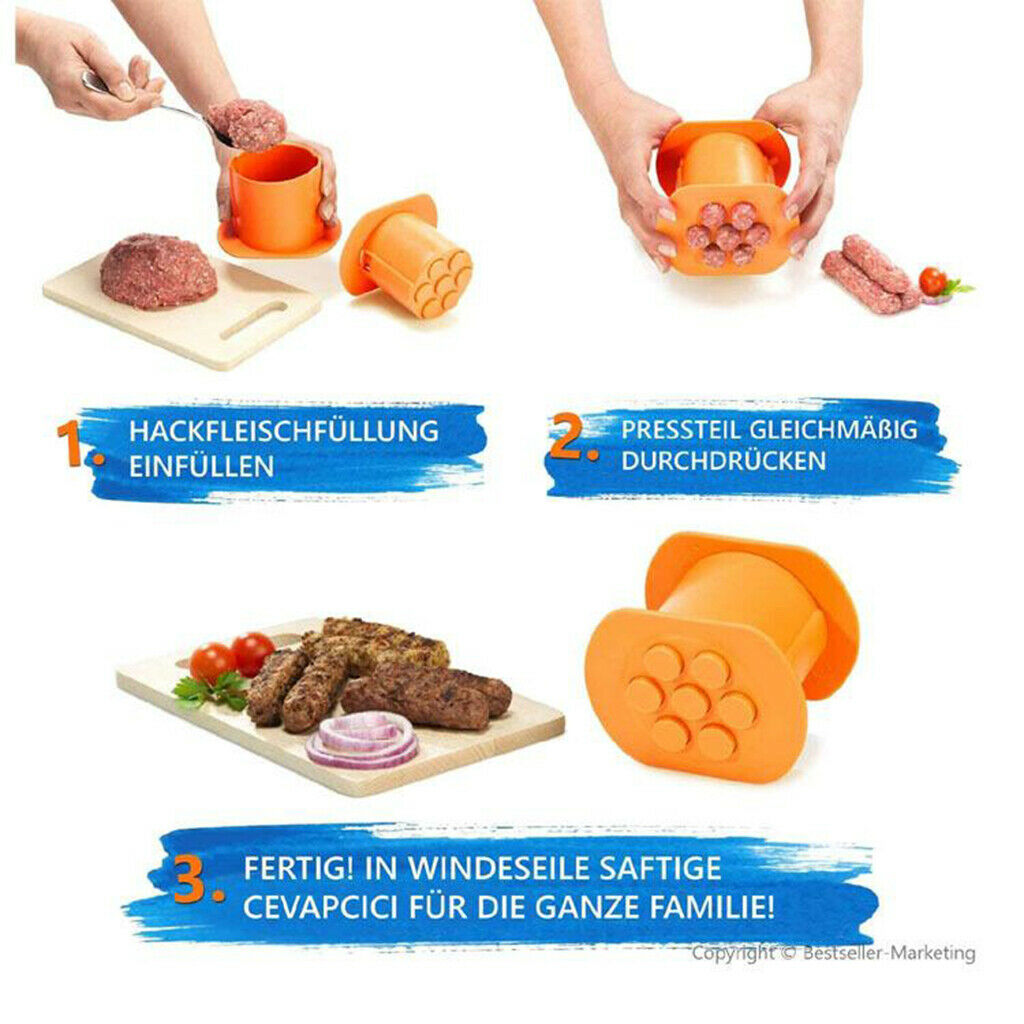 Plastic Sausage Press Stuffer Homemade Meat Squeezer Cooking Molds Gadget