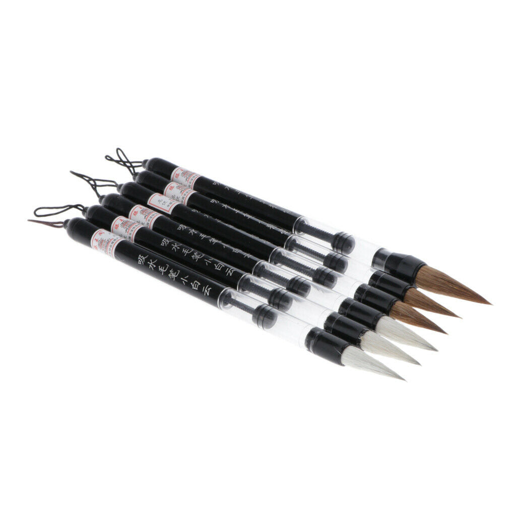 6x Chinese Calligraphy Pen Art Ink Water Brush For Coloring Painting Drawing