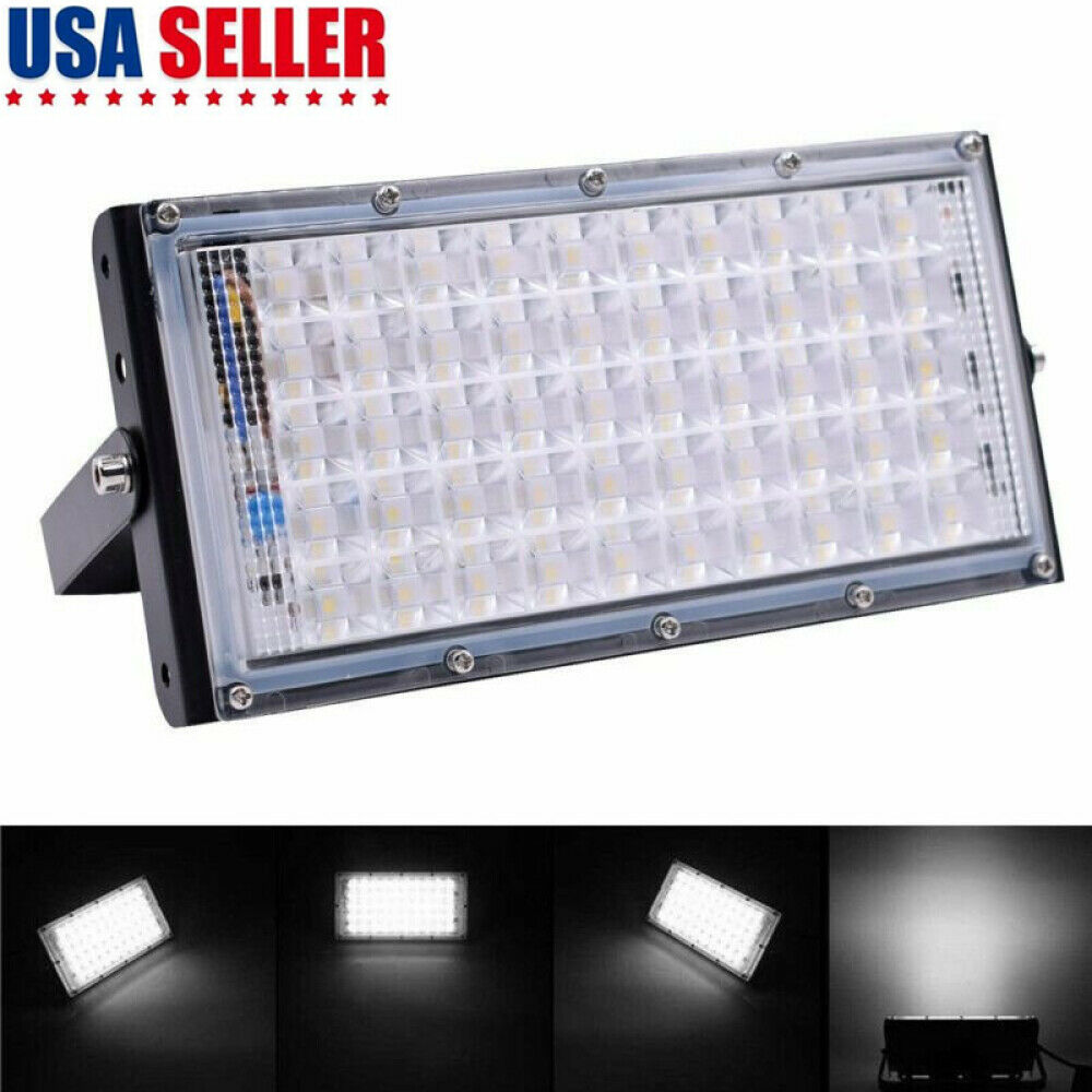 new 50W LED Flood Light 4000LM Super Bright Security Lights Waterproof White New