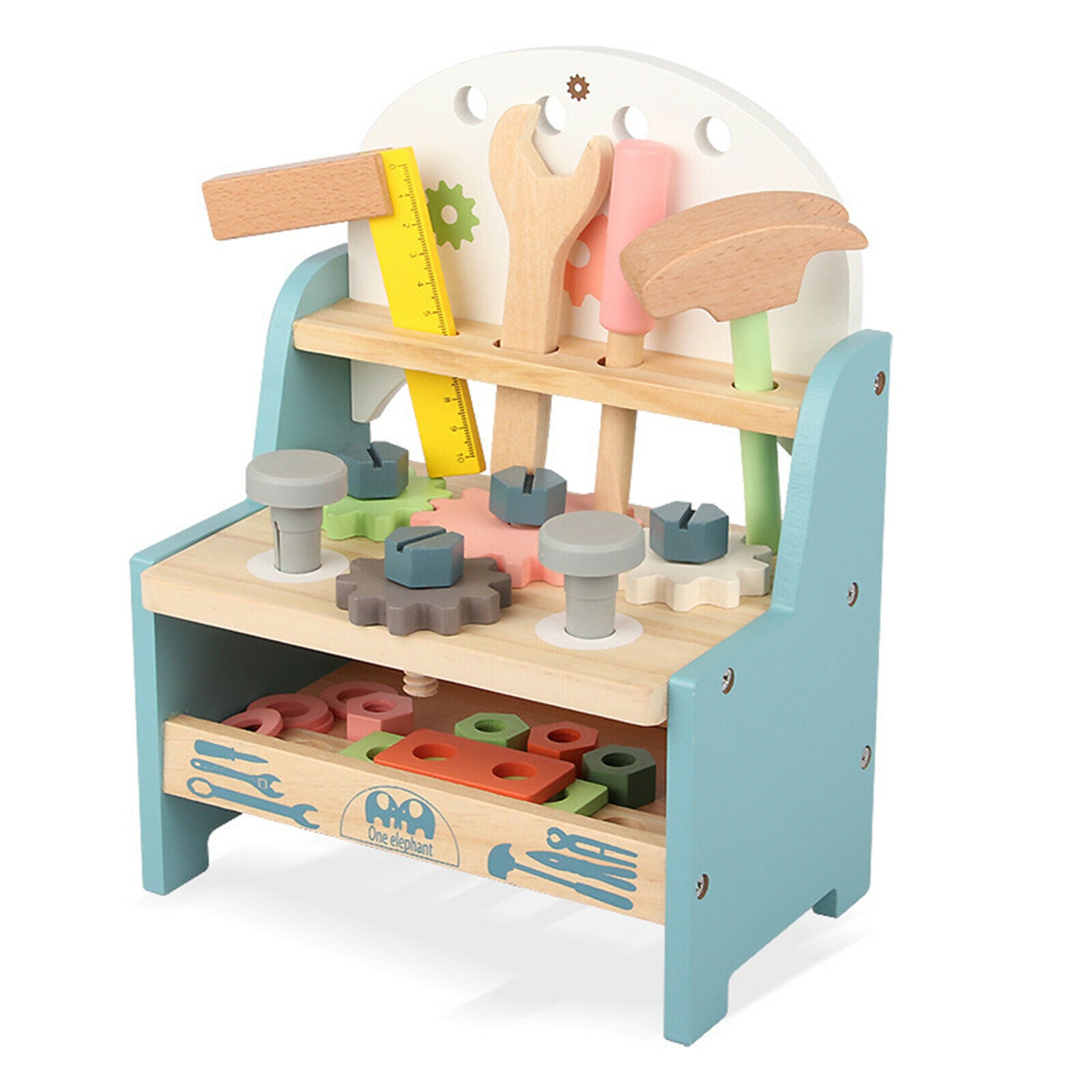 Children Creative Wood Bench Work DIY Educational Workshop Play Tools Gift