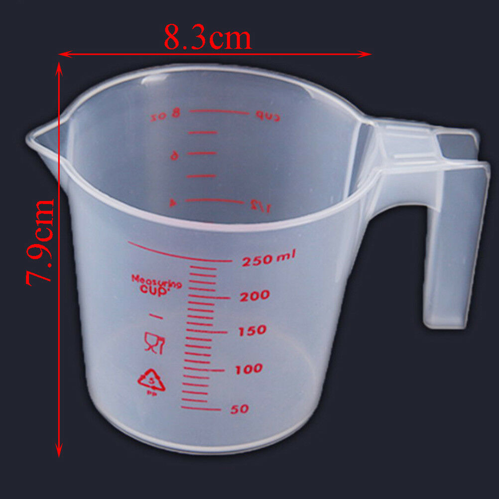 250ml plastic clear measuring cup handle liquid pour spout home kitchen to.l8
