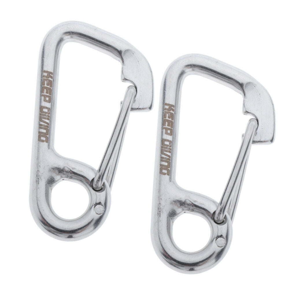 2 Pieces Premium Carabiner Diving Spring Hook Snap Eyelet Reel Connector