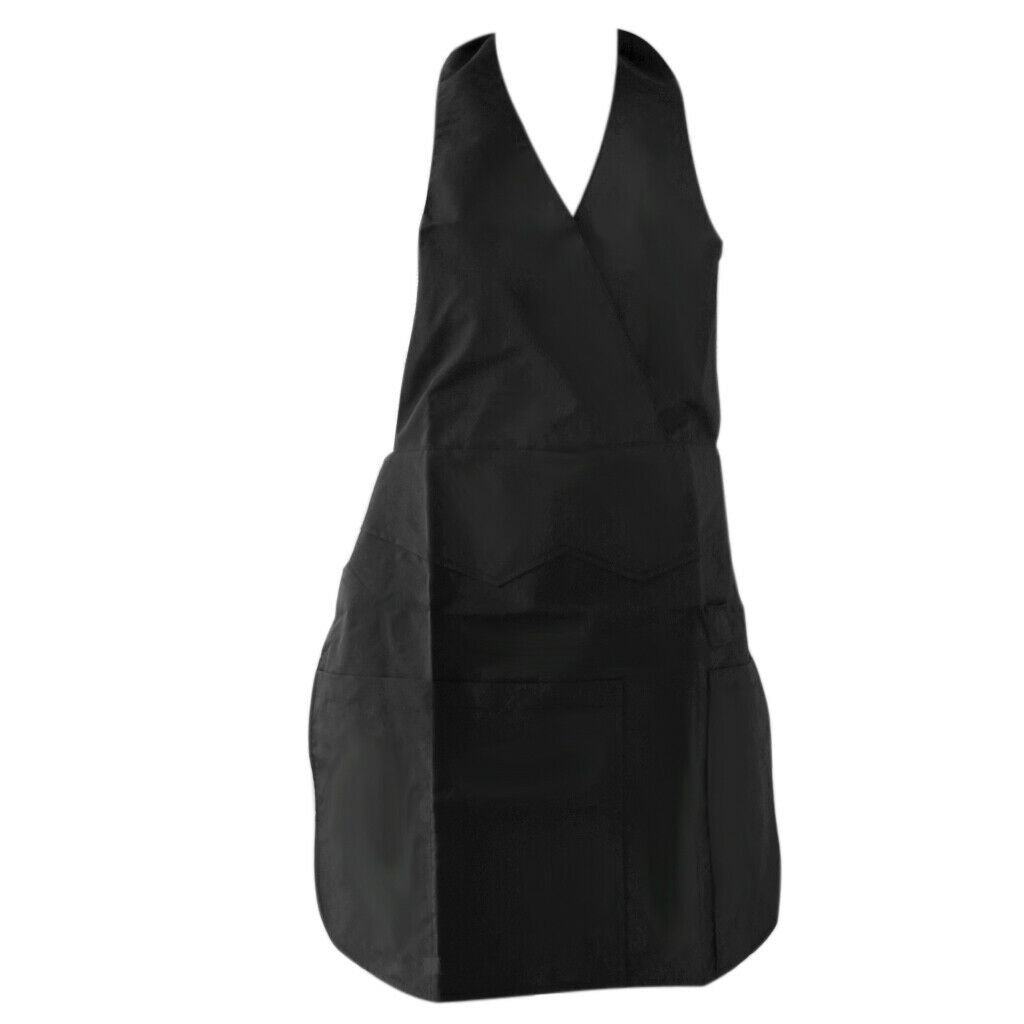 Barber Hair Cutting Cape Gown Stylist Gardening Pet Grooming Apron Black