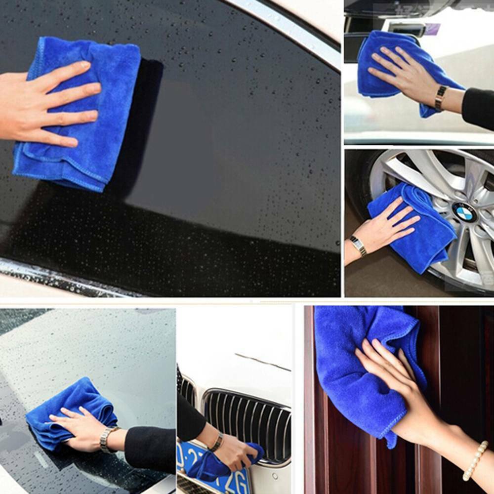 Large Blue Microfibre Auto Car Detailing Soft Cloths Wash Towel Duster Cleaning