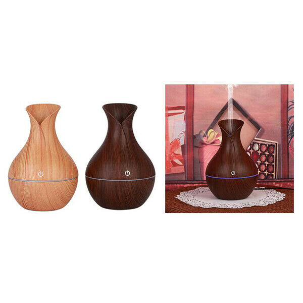 2pcs 130ml Low Noise Mist Humidifer Purier Wood Grain Diffuser Spa Kids Room