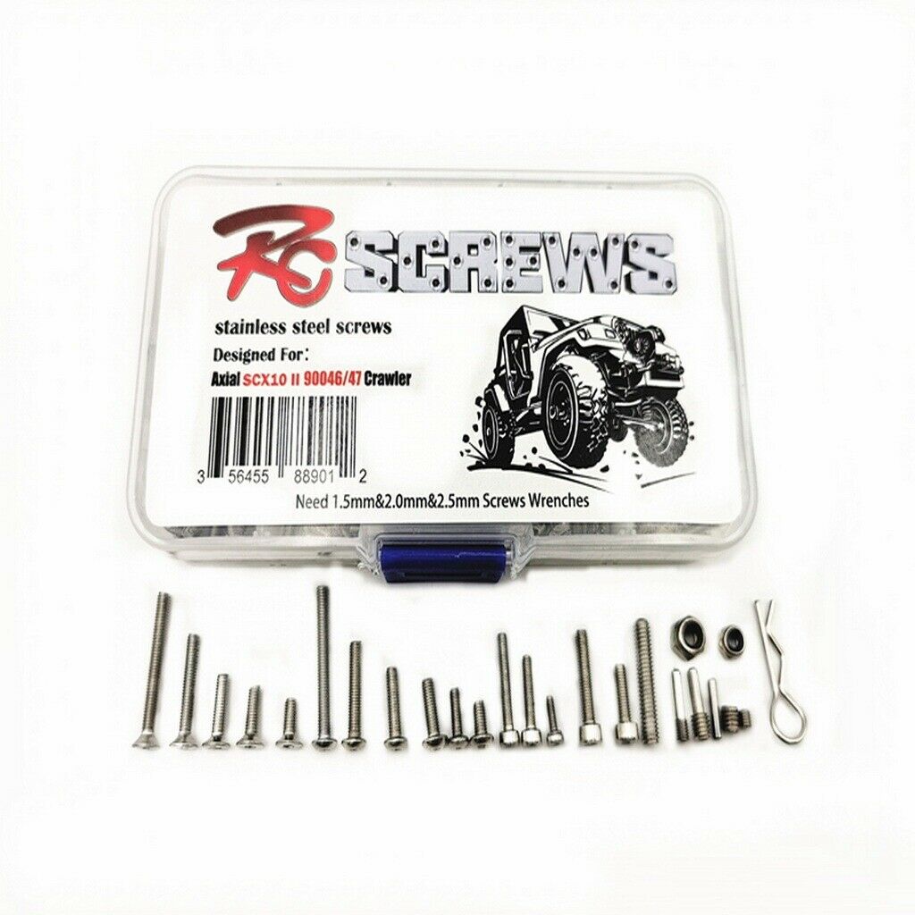 Stainless Steel Screw Hardware Box Kit for Axial SCX10 II RC Crawler Accessories