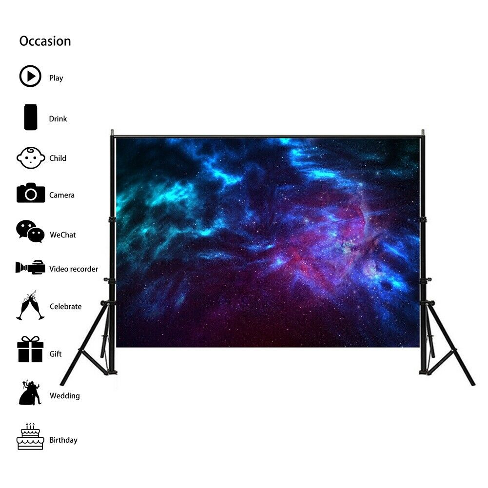 7x5ft Colorful Milky Way Photography Background Cloth Wall Photo Backdrop PB9