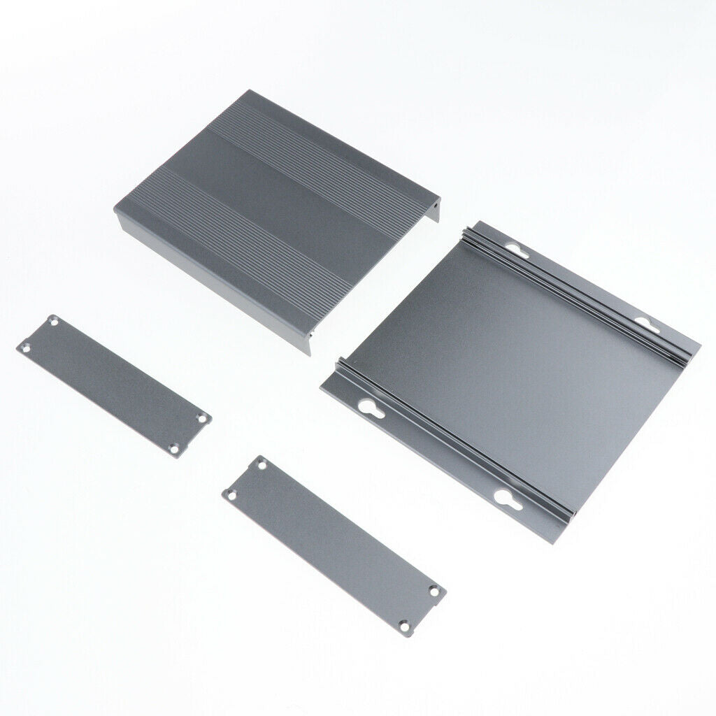 Gray Aluminum Enclosure PCB Cooler Flat Box Case DIY for Projector 130x131x27mm