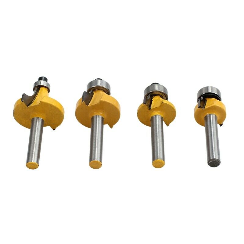 4x Round over Edging Router Bit Set 1/4 Inch Shank 1/2 Inch 3/8 Inch 1/4 Inch F6