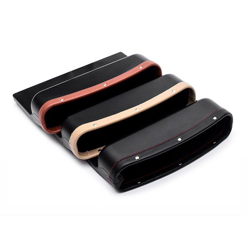 Car Seat Slit Crevice Pocket Storage Organizer Catch Catcher Holder Box  Leather