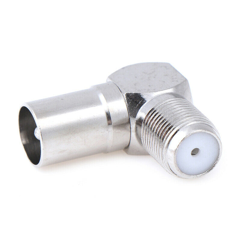 2pcs Right Angle F Female to 9.5 TV Male Aerial Antenna Plug Connector Ad.l8