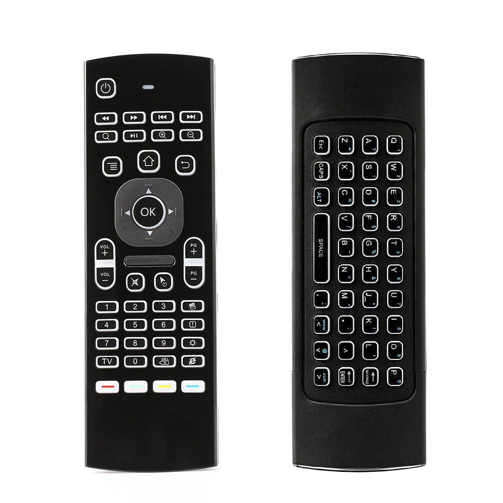 Backlit MX3 2.4G Air Mouse Wireless Qwerty Keyboard IR Remote T3 Smart Contr SJ