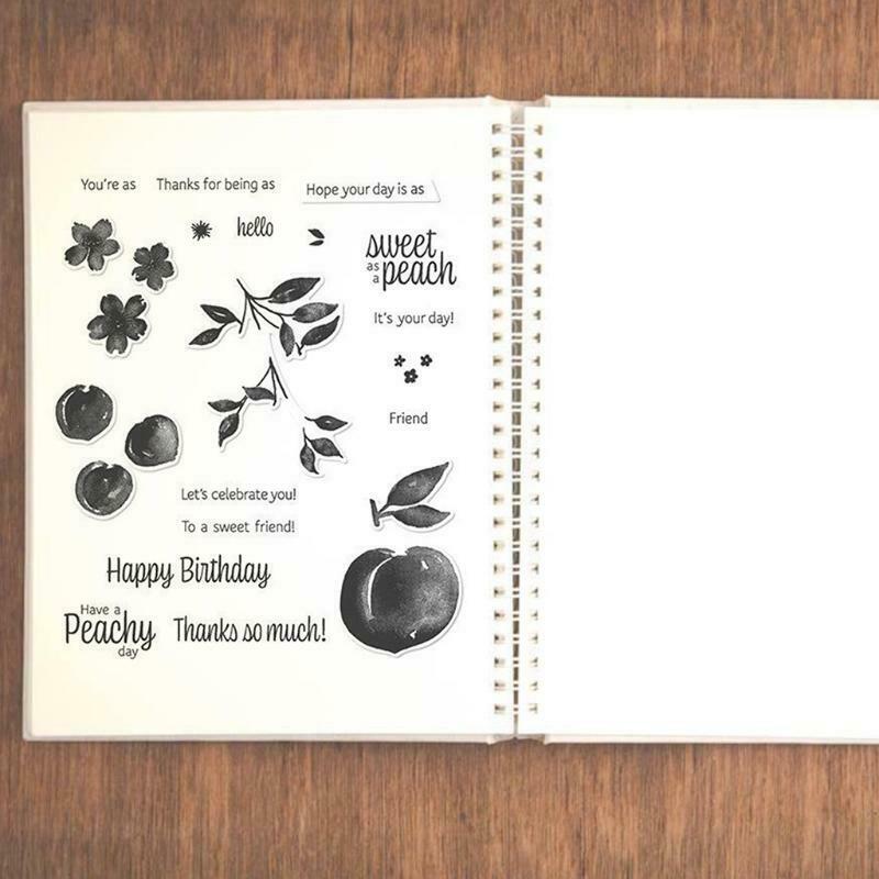 Peach Cherry Seal Stamp with Cutting Dies Stencil DIY Scrapbooking Emboss Photo