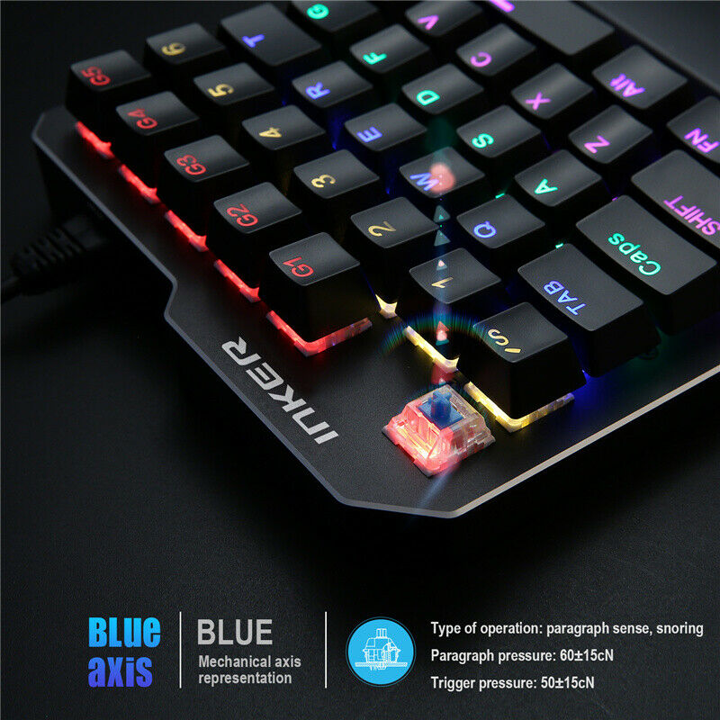 K585 One-handed RGB Luminous Green Axis Mechanical Game Keyboard