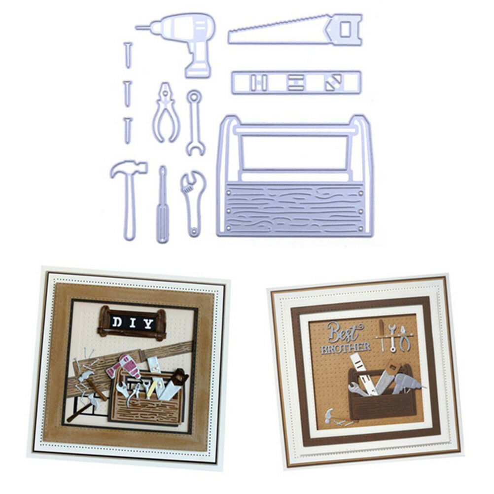 Brief 12pcs Necessities in Tool Box Cutting Dies DIY Scrapbooking Photo Craft SJ