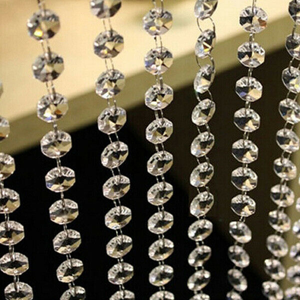 33Ft Beads Crystal String Curtain Bead Wall Panel Fringe Divider Room Door Decor