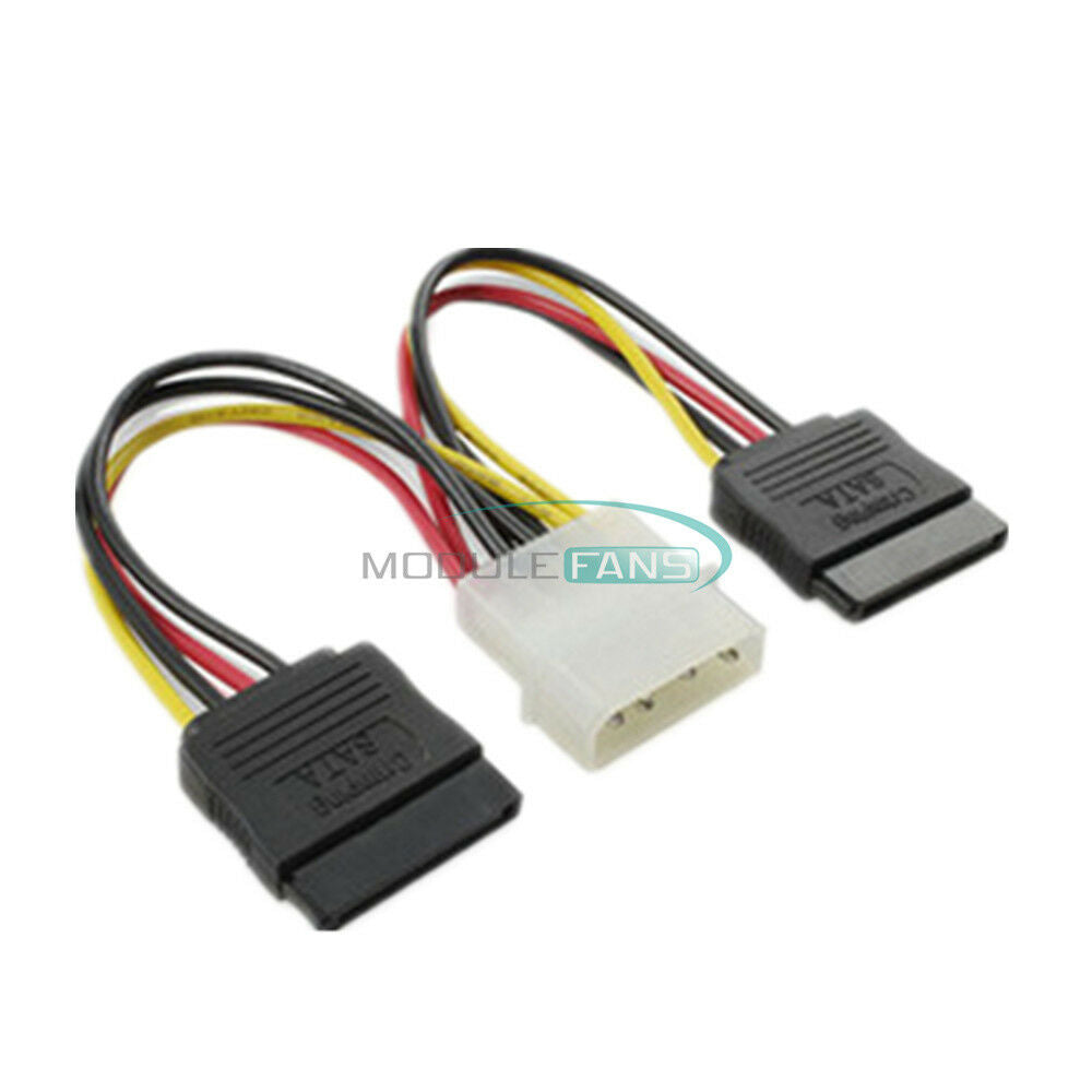 4 Pin IDE Molex to 2 Serial ATA SATA Hard Drive Power Adapter Wire Cable