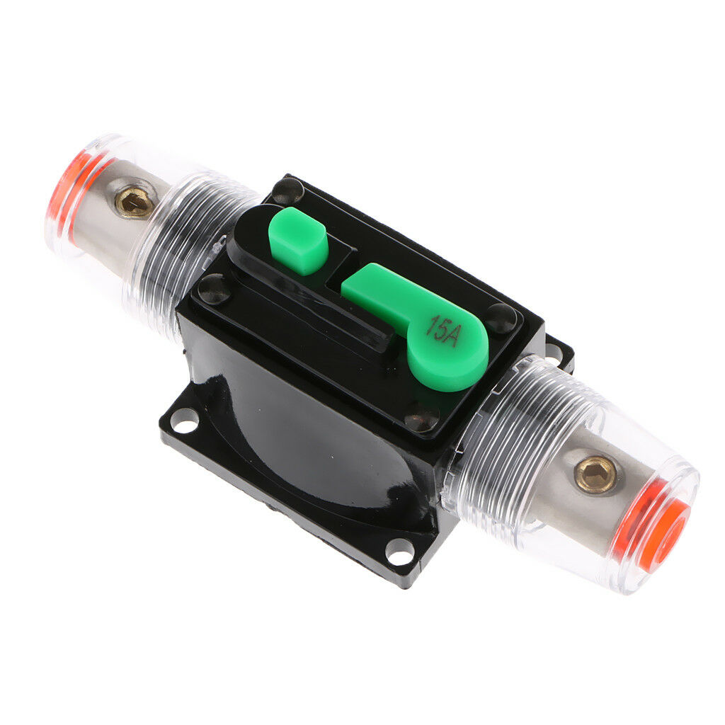12V/24V/32V 15Amp In-Line Manual Reset Circuit Breaker Car RV Stereo Audio