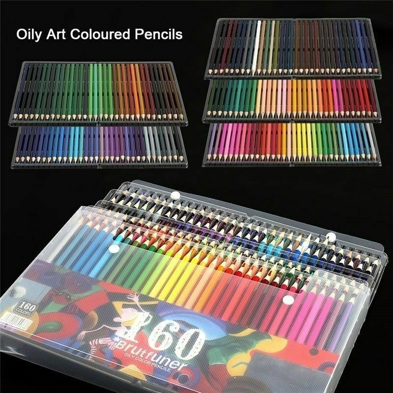 160Color Oil Art Pencils Drawing Set Sketching Artist Non-toxic Colouring 12pcs