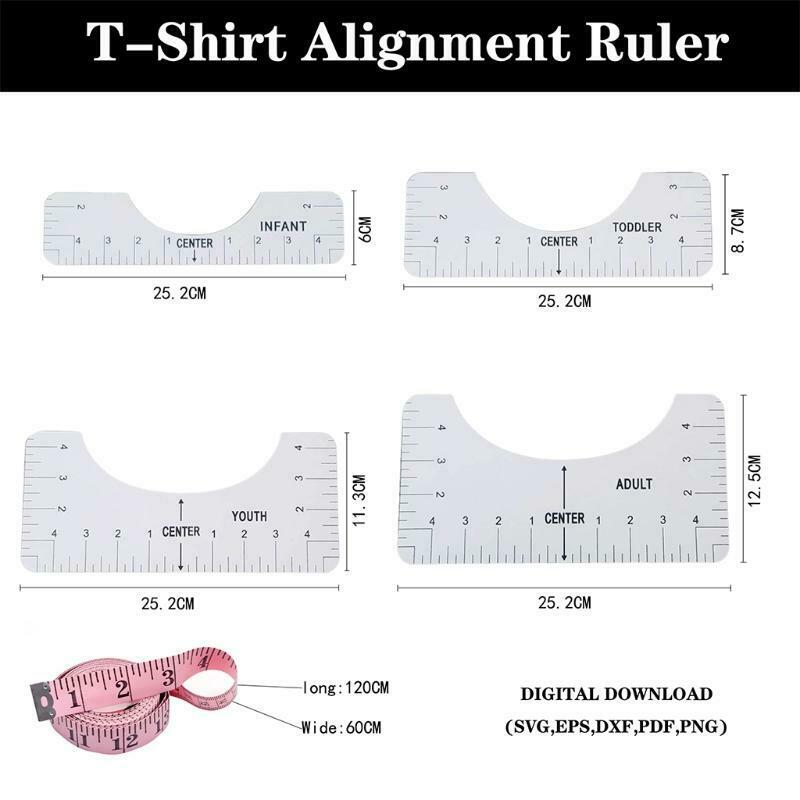 4PCS/Set Round Neck T-shirt Alignment Ruler PVC Sewing Collar Measuring Tool