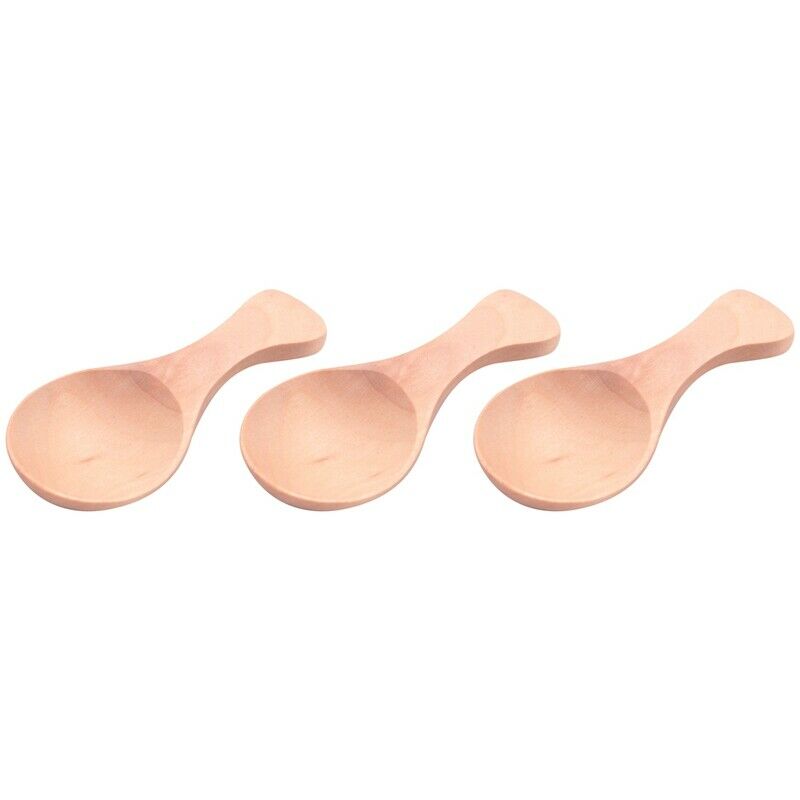 8Pcs Small Wooden Salt Spoon Solid Wood Condiments Spoon Handmade Honey TeaspoD2