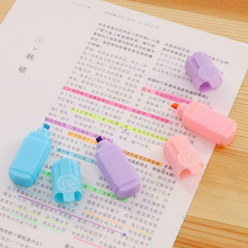 6pcs Mini Colorful Highlighters Promotional Art Markers Fluorescent Pen