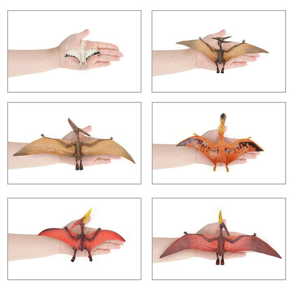 6x PVC Simulation Dinosaur Pterosaur Figures Toys Gift for Kids Collection