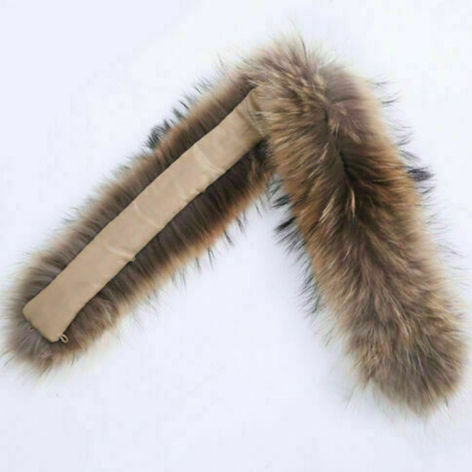 70cm Raccoon Fur Collar Trim Scarf Women Man Jacket Hooded Fur Trim