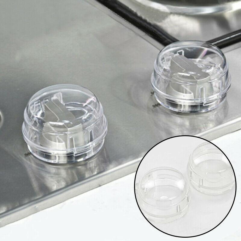 2Pcs Children Baby Kitchen Safety Clear Stove Button Knob Cover Locks Guard Tool