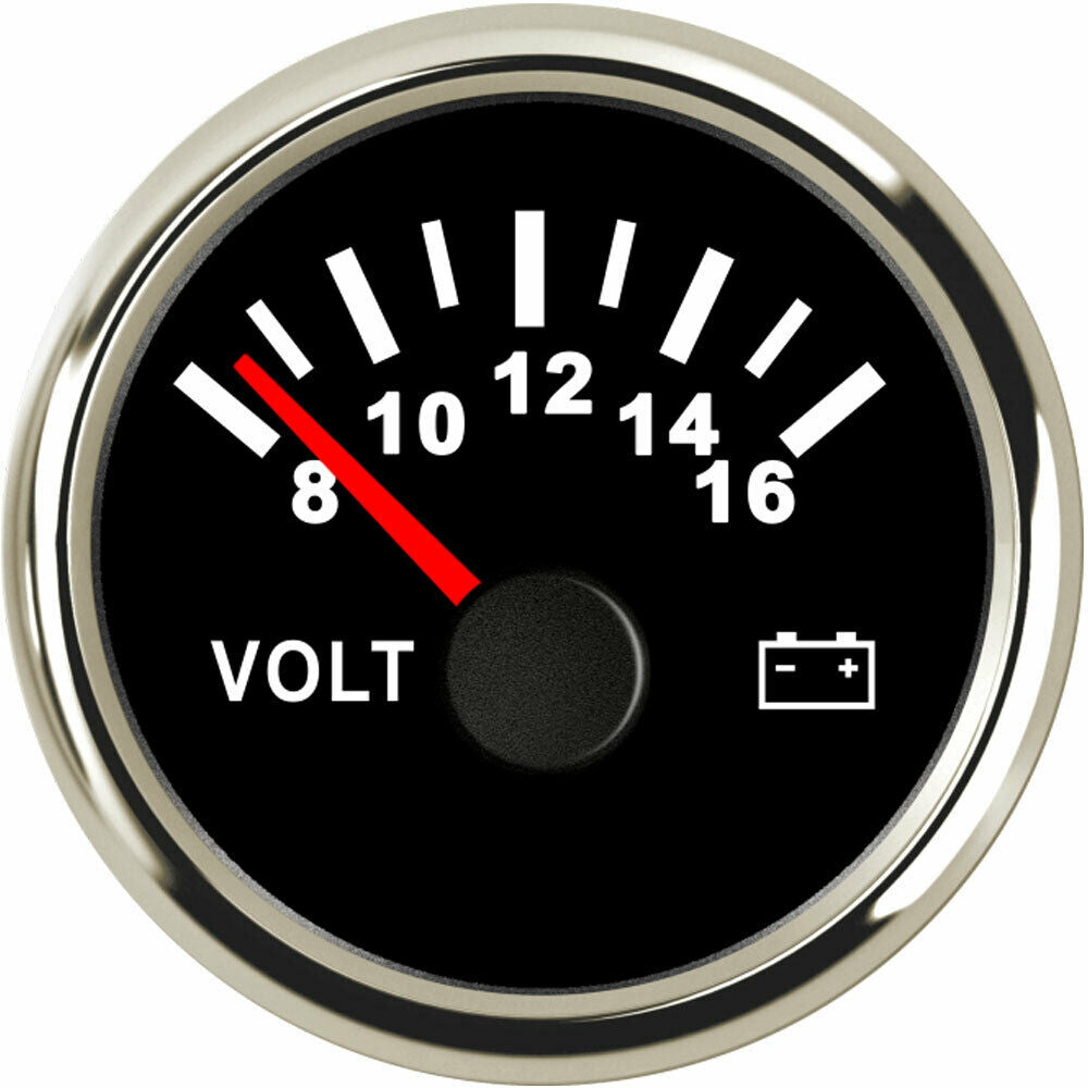 52mm 2" Volt meter gauge 8-16V black for car truck motorcycle universal red led