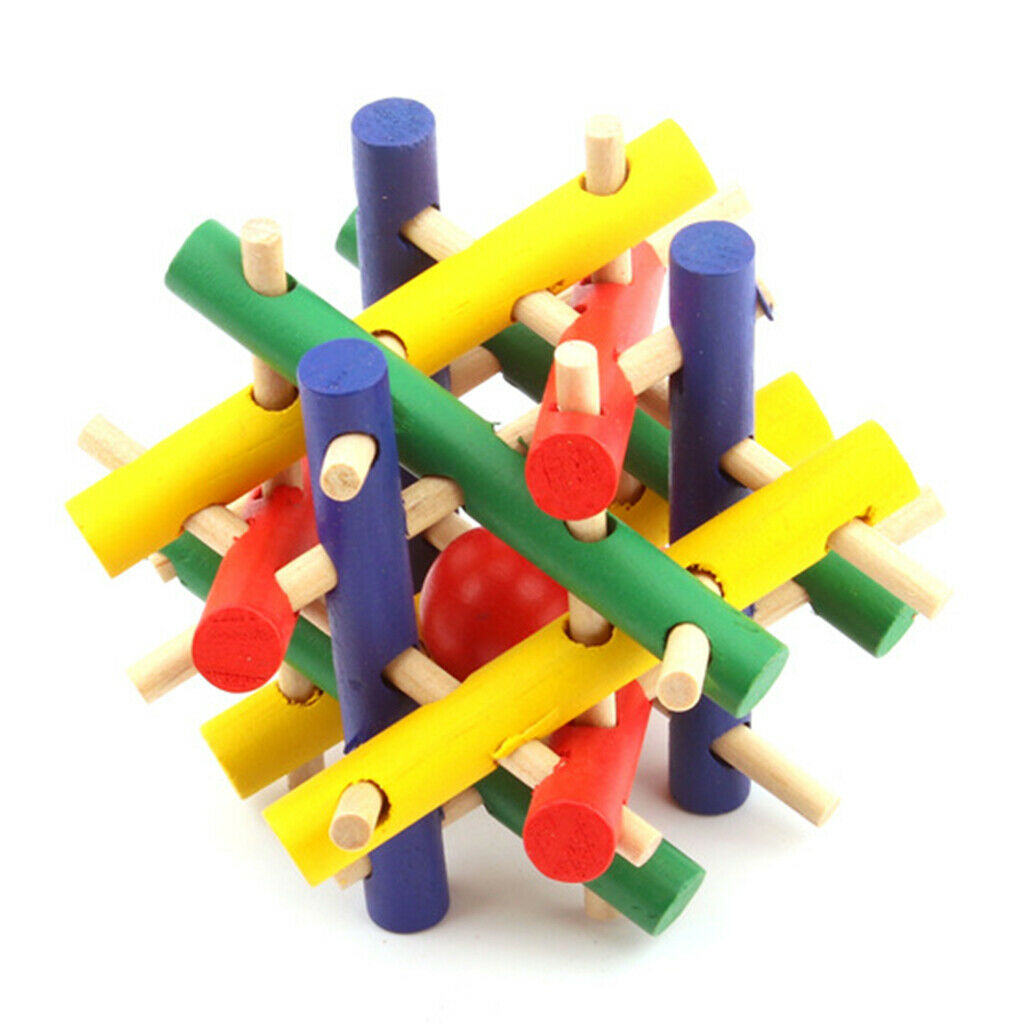 Pet Crossed Wooden Chew Toys Non-toxic Cage Toys For Birds Parrots