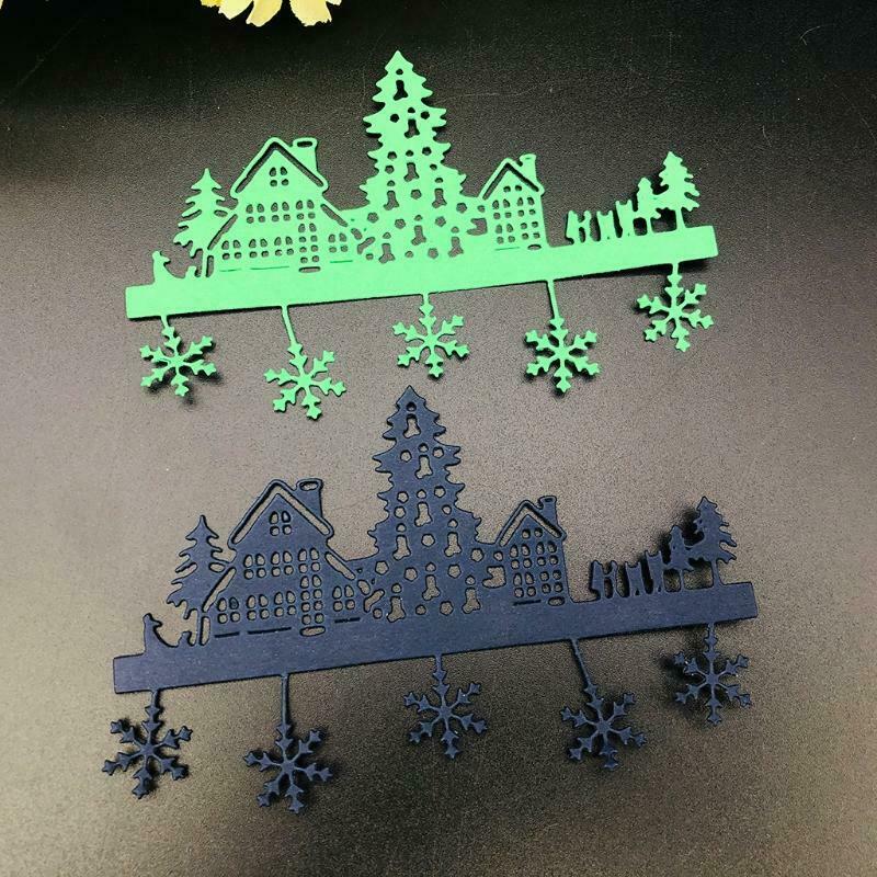 Christmas Village Metal Cutting Dies Stencil DIY Scrapbooking Album Paper Card
