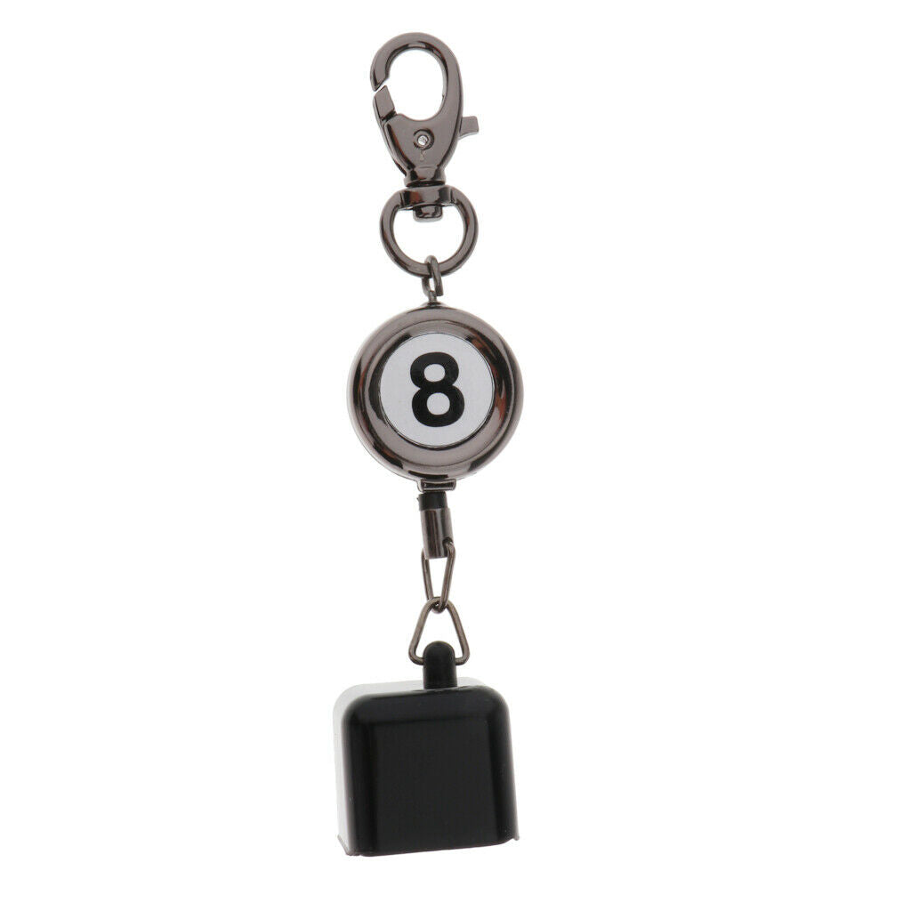 Billiards Snooker Pool Cue Chalk Retractable Container Number 8 Keychain