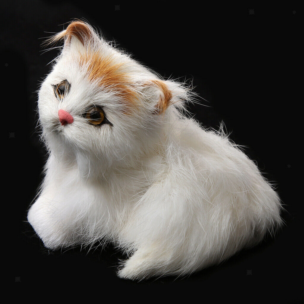 2 PCS Lifelike Cat Animated Plush Realistic Kitten Decor Toys for Kids Boys