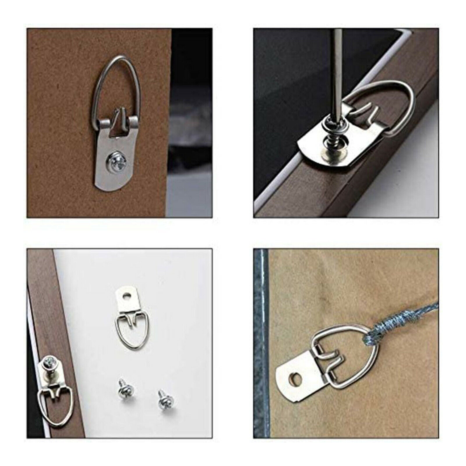 270Pack Assorted D- Picture Frame Hangers Heavy Duty Art Hanging Hooks
