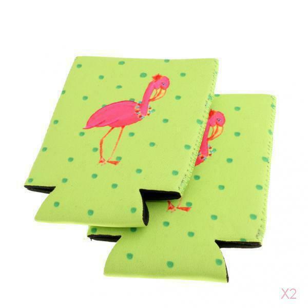 2 Pairs of Flamingo Stubby Beer Soda Can Soft Drink Nozzles