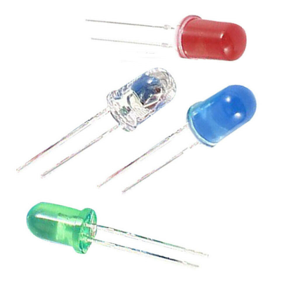 100pcs 5mm Red White Blue Green Diode LEDs Light Emitting Bulb Lamp Luminous