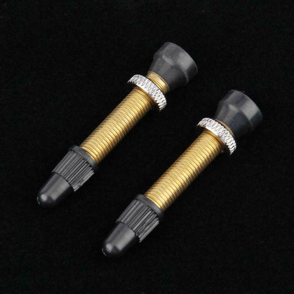1 Pair MTB Road Bike Bicycle Brass Tubeless Presta Valve Stems with Tool @