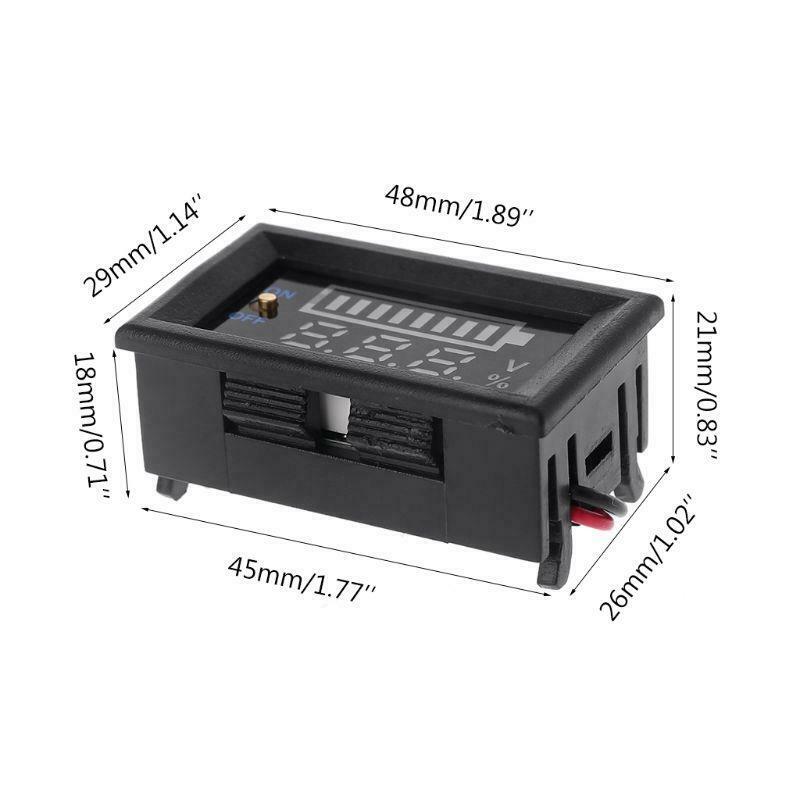 12V Car Lead Acid Battery Capacity Indicator Voltmeter Power Tester with Switch