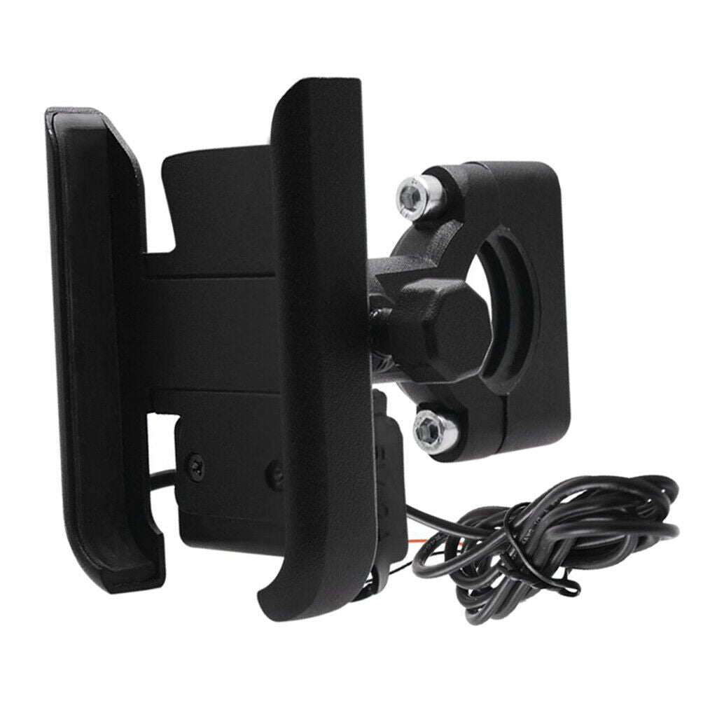 Aluminum motorcycle handlebar bracket smartphone rearview mirror cellphone black