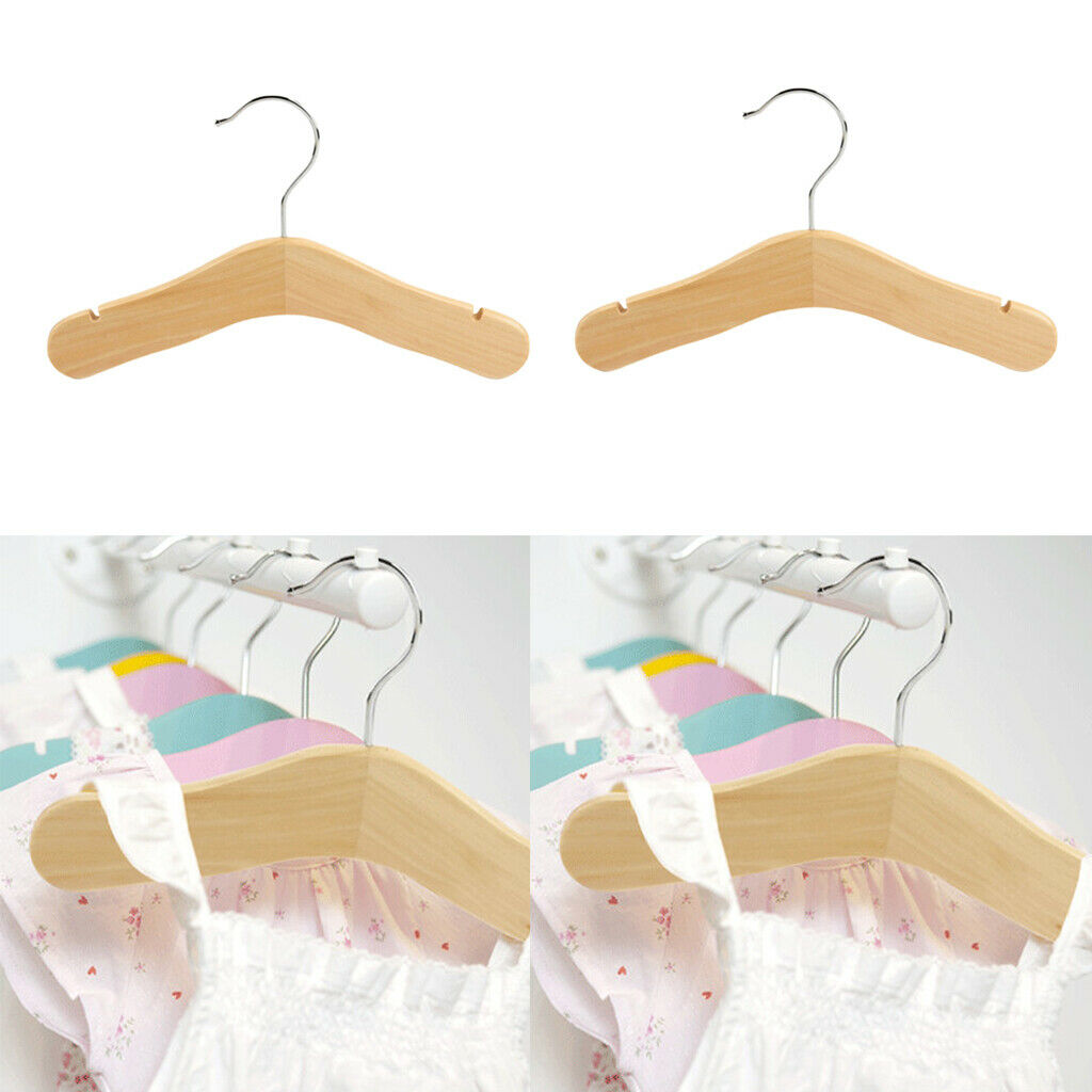 2 Pieces Children Baby Kids Wooden Coat Clothes Pants Hook Hanger Rack Stand