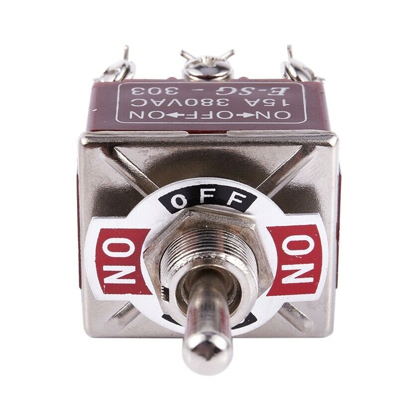3PDT On/Off/On 3 Postion 9 Screw Terminals Toggle Switch AC 250V 15A E1X5X5