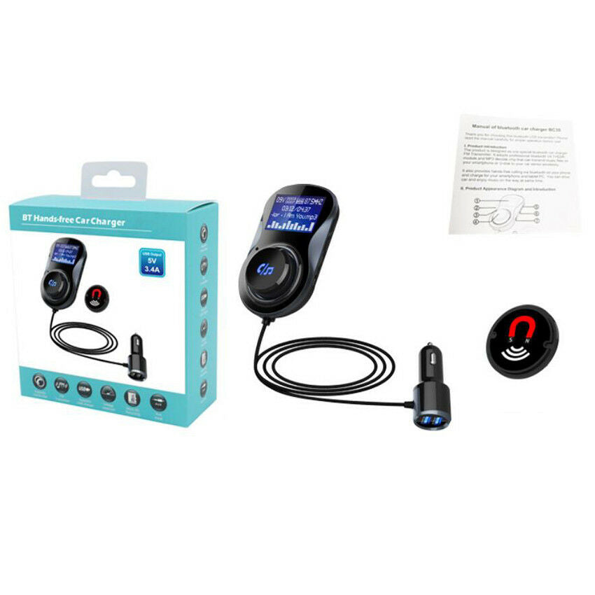 Bluetooth Car FM Transmitter MP3 Player Radio Adapter Kit Dual USB USB Charger